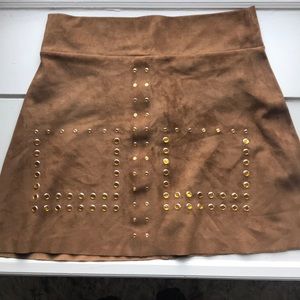 Zara Faux Suede Mini Skirt